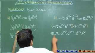 MULTIPLICACION DE MONOMIOSEJERCICIO RESUELTO [upl. by Dee Dee981]