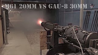 M61 20mm VS GAU8 30mm Gatling cannon test fire [upl. by Nafets]