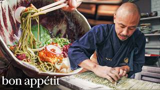 A Day Making Some of the World’s Most Difficult Soba Noodles  On The Line  Bon Appétit [upl. by Kaila794]