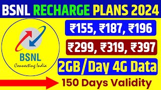 Bsnl recharge plans 2024  2GBDays  4G Data  Validity 150 Days  Bsnl prepaid recharge plan [upl. by Eram]