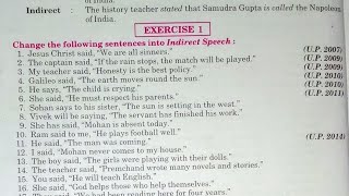 Direct and Indirect speech class 12  exercise 1 change in to indirect speech  narration [upl. by Baerman]