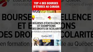 Top 4 des bourses détudes entièrement financées au Canada [upl. by Eichman]