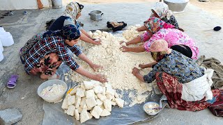 Emptying cheese and yogurt from inside the sheepskin [upl. by Eenehs]