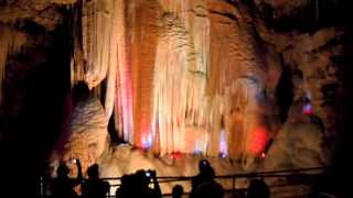 Colourful Light Show quotGod Bless Americaquot at Meramec Caverns on Route 66 [upl. by Stevena]