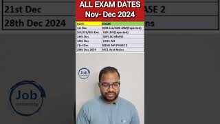 All Exam Dates NovemberDecember 2024 🔥 govtjobs ibps nicl bis uiic shorts [upl. by Fernandez]