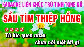 Karaoke Liên Khúc Trữ Tình Tone Nữ Nhạc Sống Dễ Hát  Sầu Tím Thiệp Hồng  Hoài Phong Organ [upl. by Oinegue]