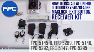 Wireless Receiver Outdoor ReaderKeypad Maglock DoorBell Exit switch Installation video [upl. by Bryan140]