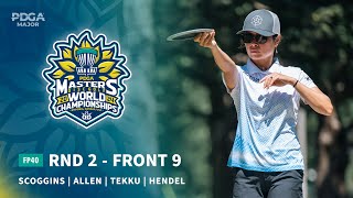 2024 PDGA Masters Disc Golf World Championships  FP40 R2F9  Scoggins Allen Tekku Hendel [upl. by Aniratac]