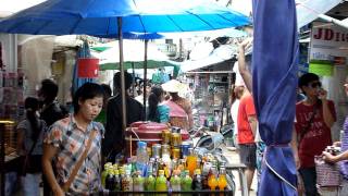 Tachilek market Burma over the border from Mae Sai in Thailand [upl. by Nyrrek]