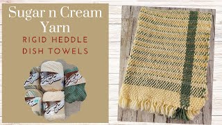 Weave a Dish Towel with Sugar n Cream Cotton Yarn on a Rigid Heddle Loom [upl. by Lyram]