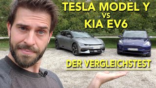 KIA EV6 gegen Tesla Model Y Vergleichstest [upl. by Etteniotnna]