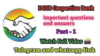 DCCB Coopertive Bank Important Questions and Answer ⁉️ Part  1 dccb tndrb srb cooperative [upl. by Cassil]