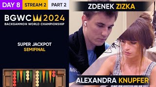 Backgammon World Championship 2024  DAY 8 Stream 2 P2  Super Jackpot Semifinals [upl. by Hareehahs]