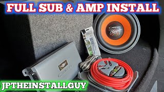 How to install a sub and amp in your car  FULL DETAILED INSTALL WITH CADENCE SOUND [upl. by Assilim707]