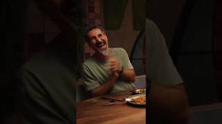 Serj Tankian eating BANANA TERRACOTTA PIE for the first time ever [upl. by Wennerholn592]