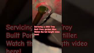 Changing the gear oil on a 1980 Troy Built Pony Garden tiller smallenginerepair gardening [upl. by Ydda]