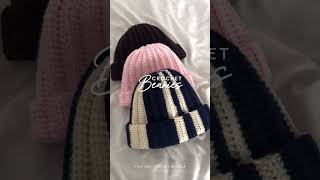 crochet beanie tutorial on my channel ☃️ crochetbeanie crochettutorial crochethat [upl. by Pedaiah666]