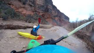 Hurrican amp Virgin River Gorge Flash Flood Kayak 2017 [upl. by Aynodal]