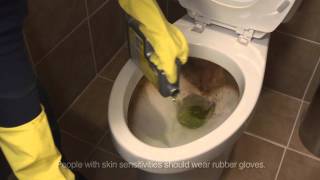 How to clean a toilet with CLR Calcium Lime amp Rust Remover amp CLR Bath amp Kitchen Cleaner [upl. by Bencion]