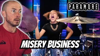 Drummer Reacts To  Misery Business  Paramore  Drumeo Performance  Drum Cover  Nandi Bushell [upl. by Manville796]