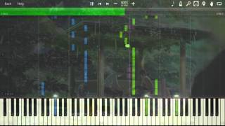 言の葉の庭  Greenery Rain  Garden of Words OST Piano Tutorial Synthesia [upl. by Huntlee]