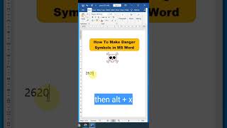 How to Insert DANGER SYMBOL in Word symbols msword tipsandtricks [upl. by Linoel978]