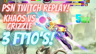 MvC2  PSN Twitch Replay  3 FT10s vs Crizzle 032424 [upl. by Nohcim]