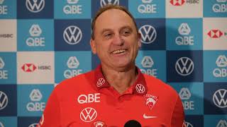 quotIts going to be a tough onequot  Swans coach Longmire on round 10 against Carlton [upl. by Murtagh]