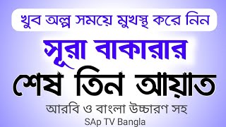 সূরা বাকারার শেষ তিন আয়াত বাংলা উচ্চারণ  Surah Baqarah Last 3 Ayats Bangla [upl. by Jareb90]