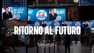 Berlusconi punta sulla nostalgia linno di Forza Italia non stop nelle stazioni di Milano [upl. by Trilbie]