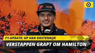 F1update Verstappen grapt over sneer van Hamilton waarom is Red Bull meestal sterk in Oostenrijk [upl. by Atkins]