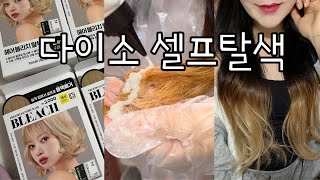 다이소 3천원으로 셀프탈색하기 봄맞이 투톤염색 올리브영 애쉬염색하기🪮✨ [upl. by Kirst]