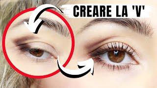 Come disegnare una V per creare un trucco occhi con un 1 ombretto [upl. by Maclaine]