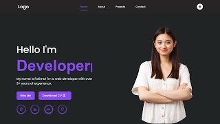 Create a Responsive Personal Portfolio Website Using HTML CSS amp JavaScript [upl. by Erdreid448]