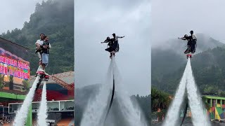 Flyboard montage  water jetpack water world this is to high [upl. by Alit]