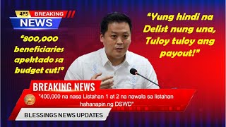 4PS NEWS UPDATES quotMAHIGIT 800000 BENEFICIARIES APEKTADO SA BUDGET CUT NG 4PSquot  SEC REX GATCHALIAN [upl. by Lexi995]