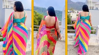 Back Side Saree Poses  Beautiful Waist In Saree saree [upl. by Ived]