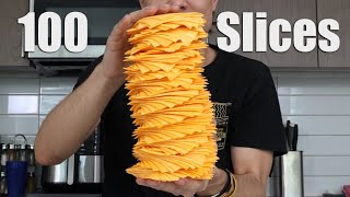 Eating 100 Layers of Cheese Challenge [upl. by Yehudit]