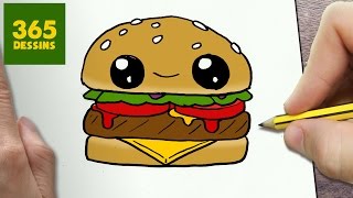 COMMENT DESSINER HAMBURGER KAWAII ÉTAPE PAR ÉTAPE – Dessins kawaii facile [upl. by Novla]