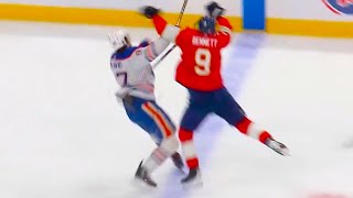 Sam Bennett Hit on Connor McDavid  Panthers vs Oilers Game 1  2024 Stanley Cup Finals Highlights [upl. by Soma243]