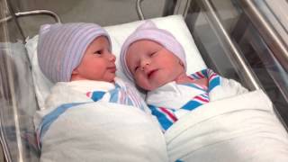 Newborn one hour old twins have first conversation [upl. by Aara]