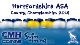 Hertfordshire ASA  Swimming County Championships 2014 Session 4 [upl. by Strage]