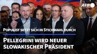 Slowakei Populist Pellegrini wird neuer Präsident  AFP [upl. by Wanonah]