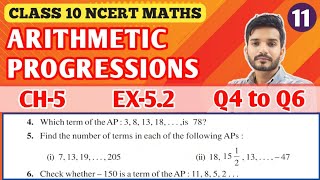 Arithmetic Progressions  Chapter 5  Ex 52 Q4 to Q6  Class 10 Maths NCERT class10maths [upl. by Bac930]