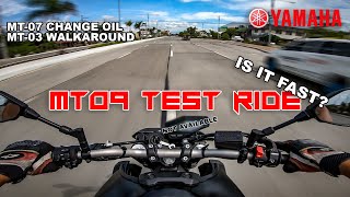 YAMAHA REVZONE ILOILO MT09 TEST RIDE  MT03 WALKAROUND amp MT07 CHANGE OIL [upl. by Eded]