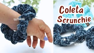 😍Tejelo para VENDER💰Como tejer Scrunchie VELVET  Tutorial Hebras Crochet [upl. by Uriiah251]