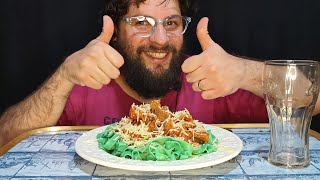 Mukbang Fideos radioactivos quotespinacaquot con tuco Damicomeasmr [upl. by Atinihs]