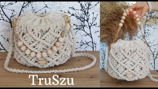 Makrama Jak Zrobić TOREBKĘ KUBEŁEK Splot Diament  Macrame Bag Tutorial DIY  BOHO BAG [upl. by Myrta931]