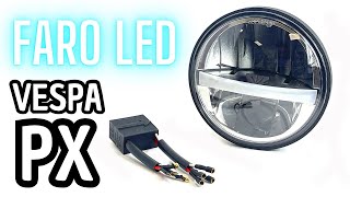 Rivoluziona la Tua Vespa PX con il Faro a LED Classic  Ultra Luminoso e Facile da Installare [upl. by Boardman584]