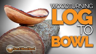 Log to Bowl — Woodturning Video [upl. by Yanel160]